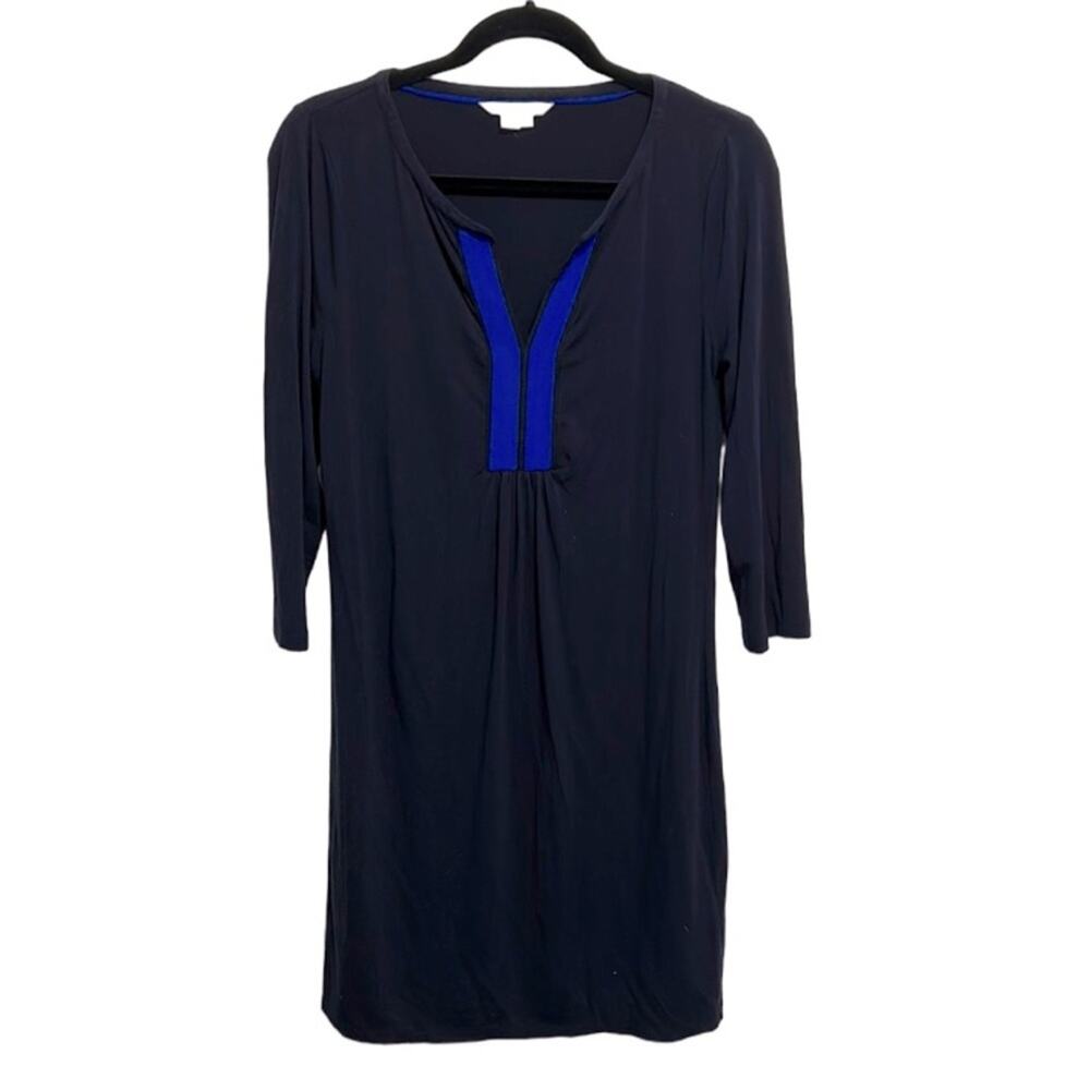 Boden Navy Blue Ribbon Detail Tunic Dress 3/4 Sleeve women’s size 8